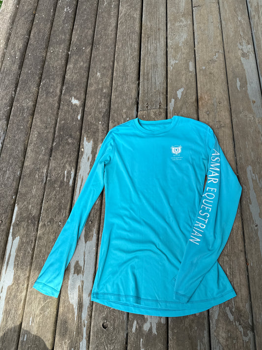Asmar small teal long sleeve shirt