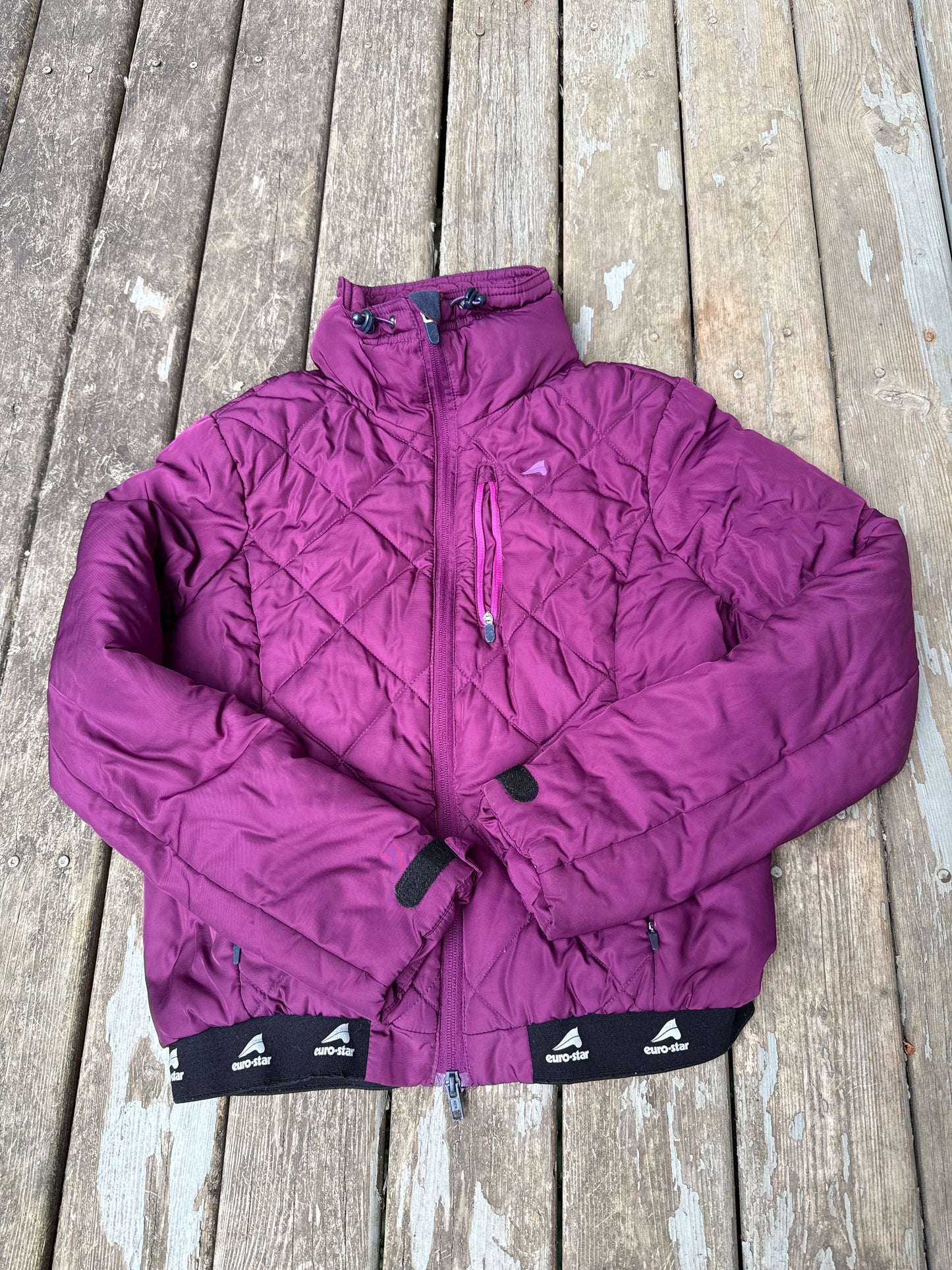 Euro-star small purple quilted jacket