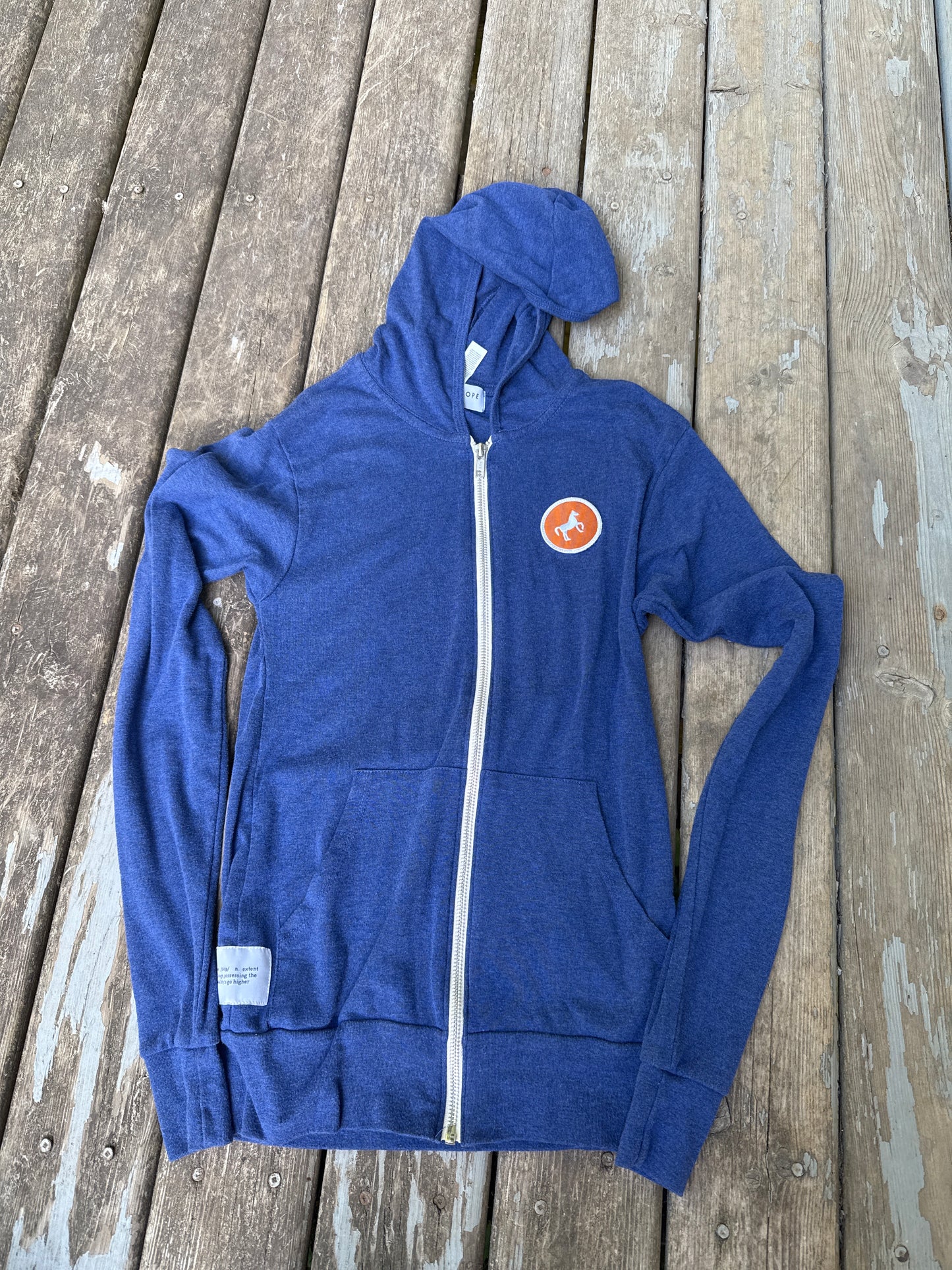 Scope XS blue light weight zippered hoodie