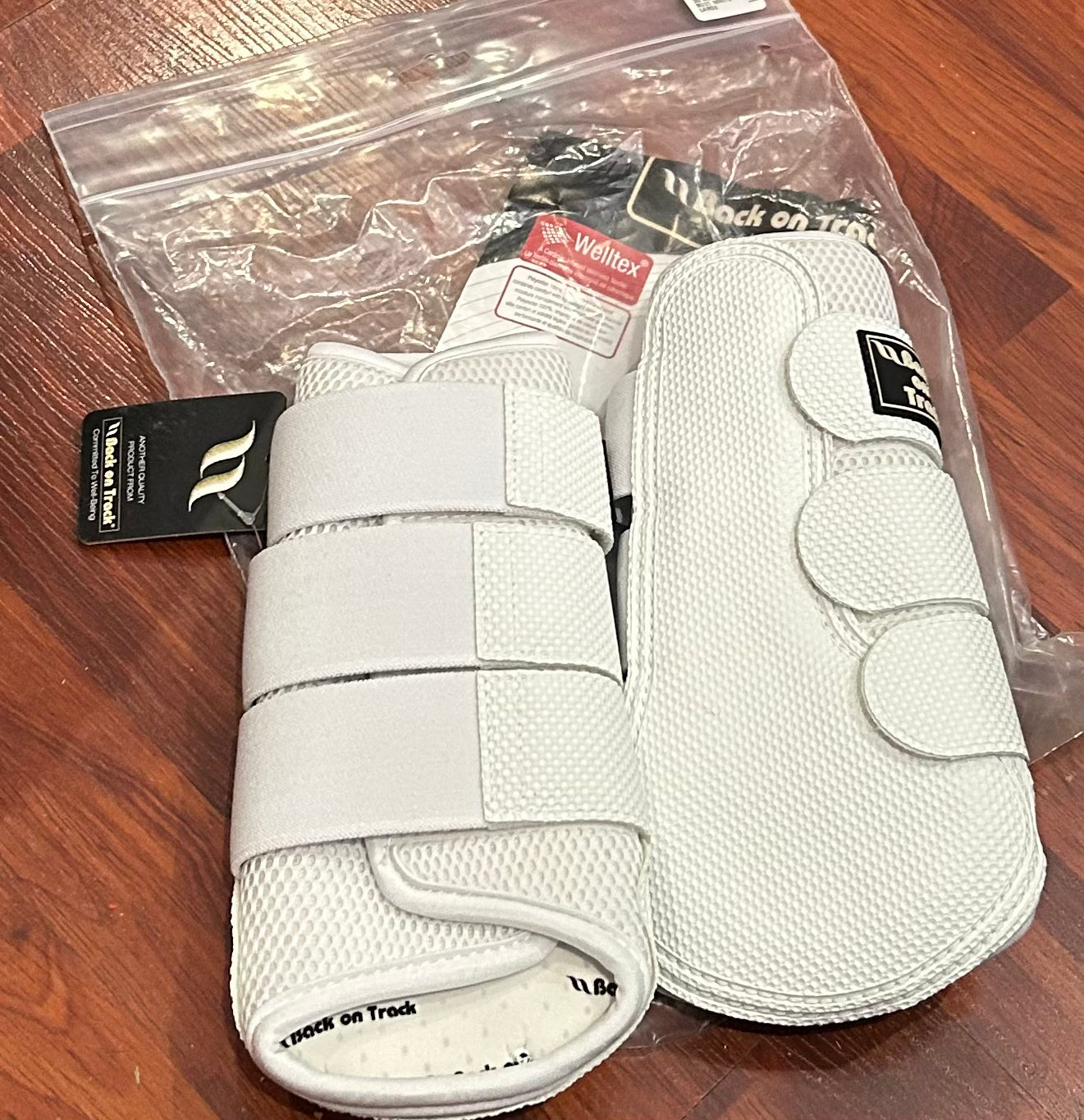 Back on track large white mesh boots. Brand new.