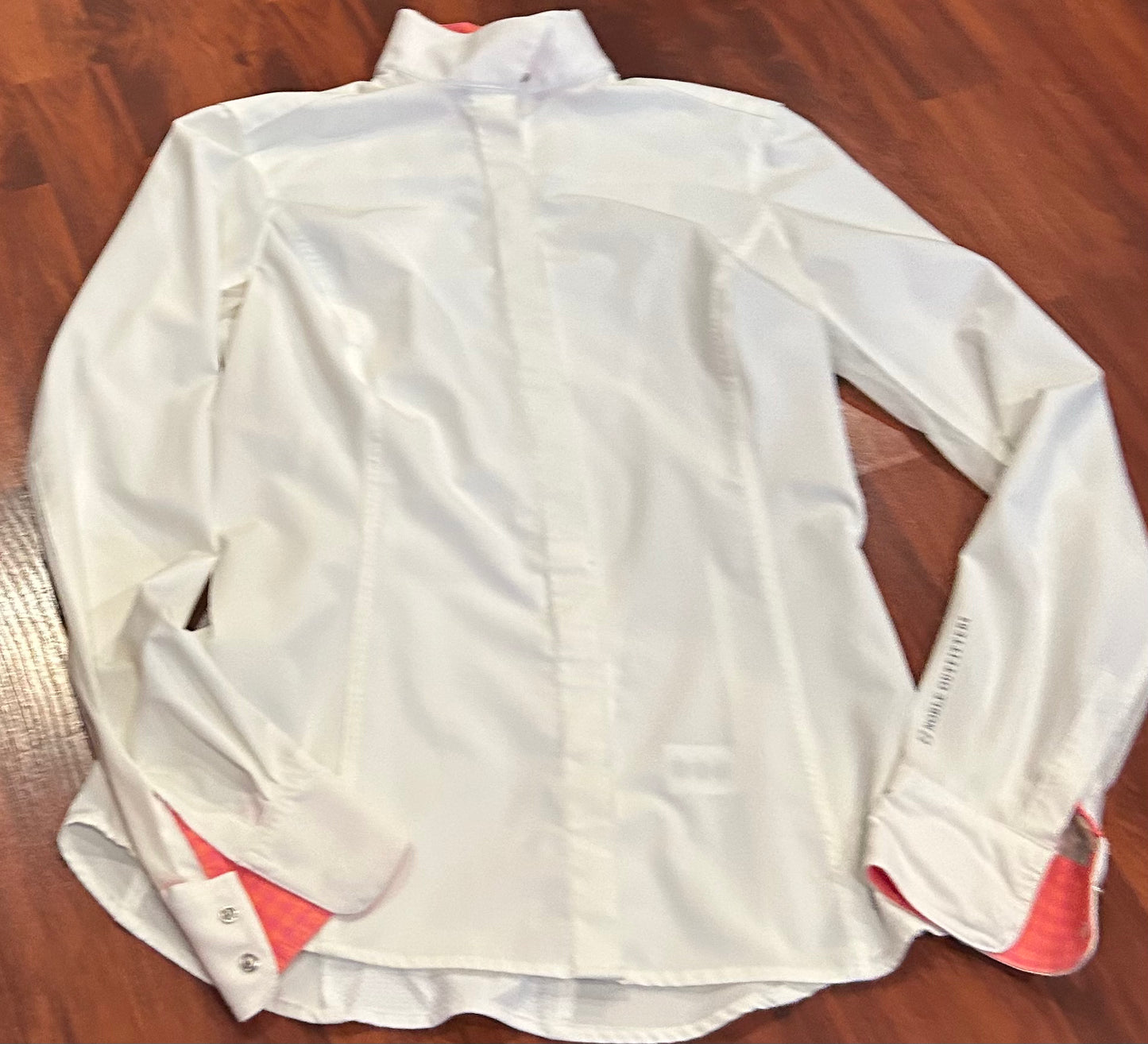 Noble outfitters XS long sleeve white/pink show shirt