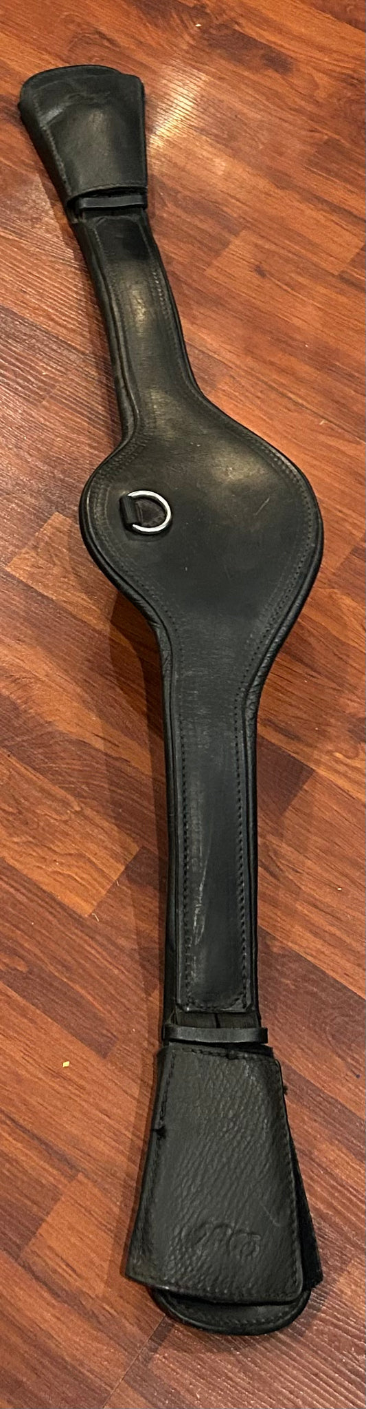 DK 38” black leather dressage girth. Elastic both ends