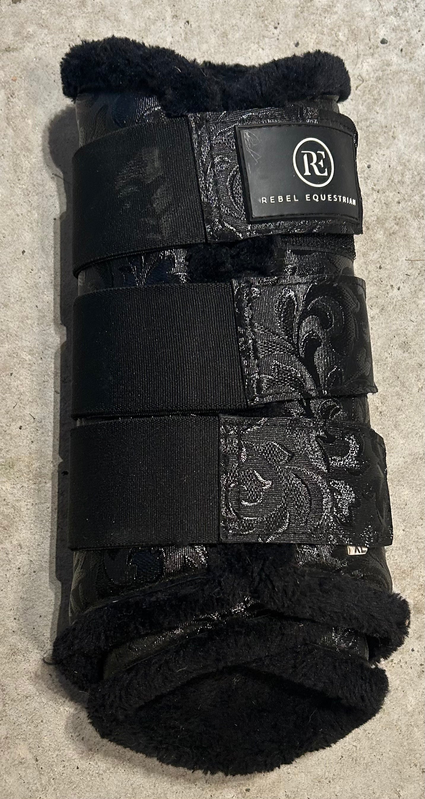 Rebel Equestrian black XL fleece boots