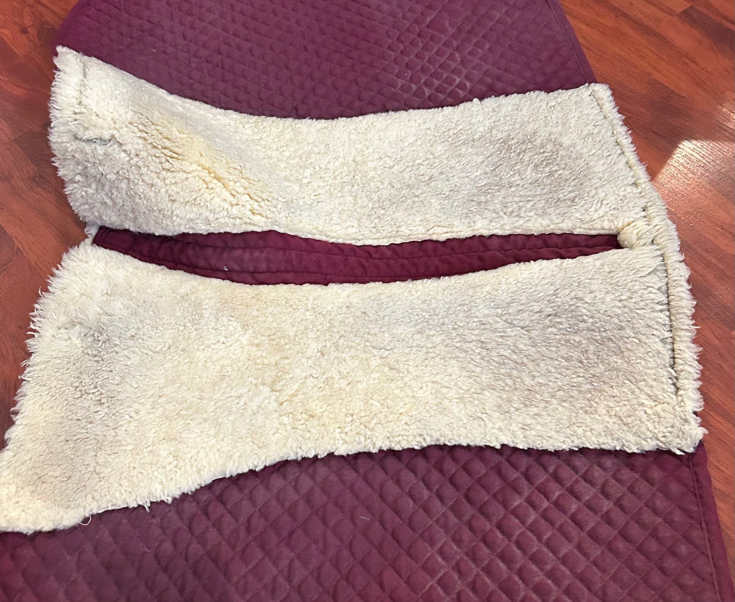 NSC burgundy sheepskin lined dressage pad
