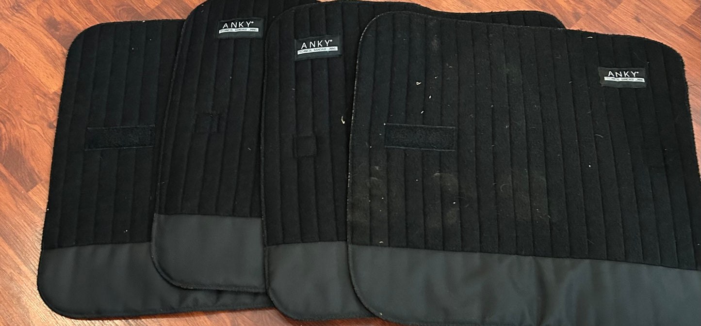Anky cool dry under bandages black. Some dirt from storage but new condition. Set of 4