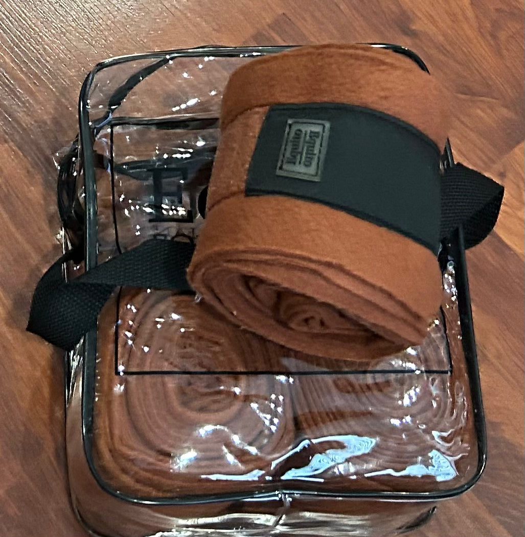 Equito cinnamon spice dressage pad with matching polo wraps