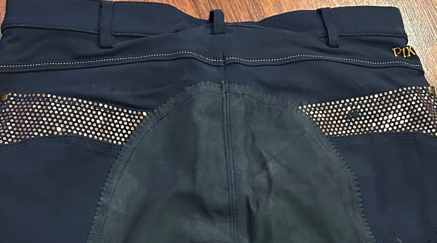 Pikeur 30 navy full seat breeches. Sock ankles