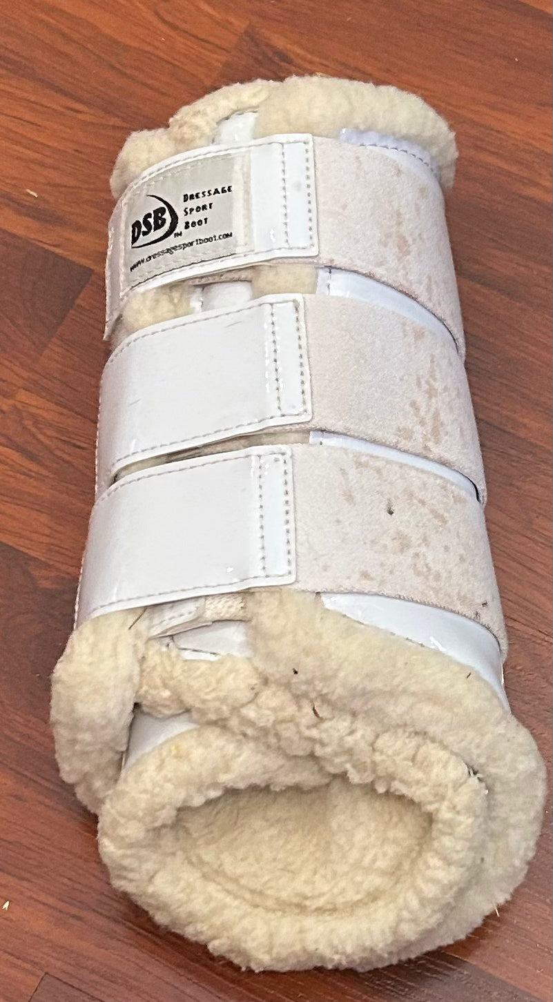 DSB white patent boots large set of 2 boots