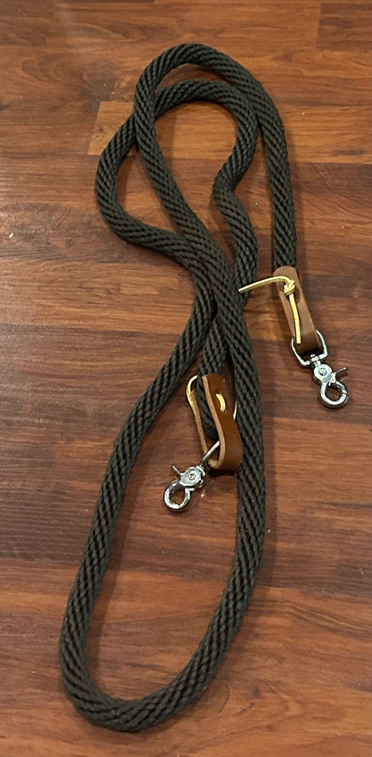 Western gaming reins brown nylon