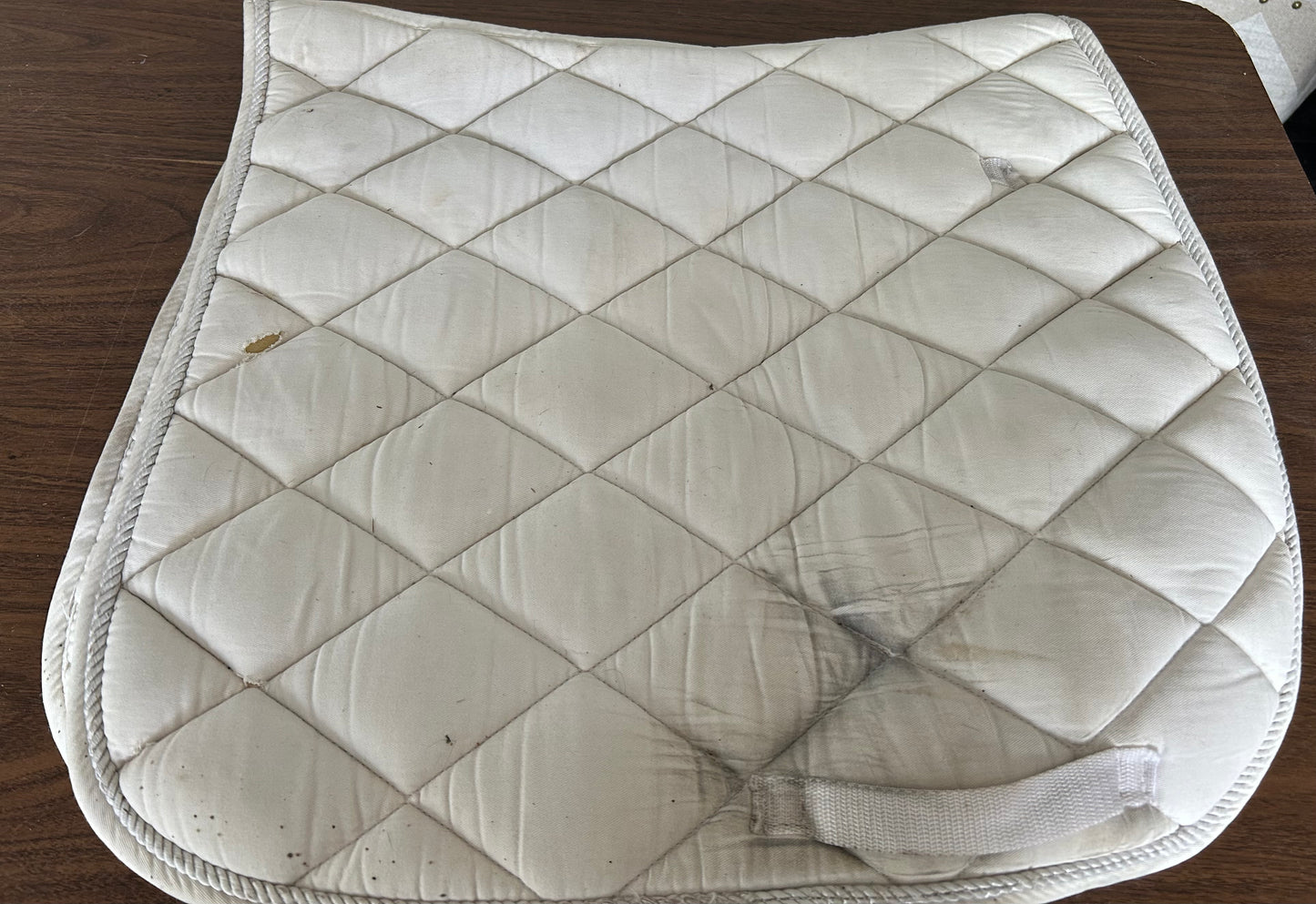 White quilted dressage pad