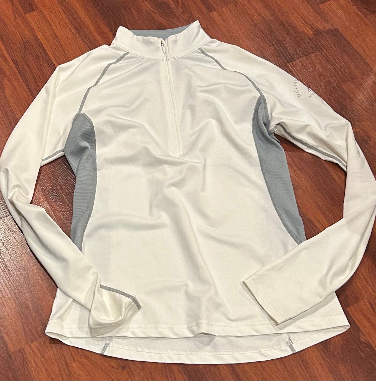 Mountain horse small long sleeve sun shirt white with grey