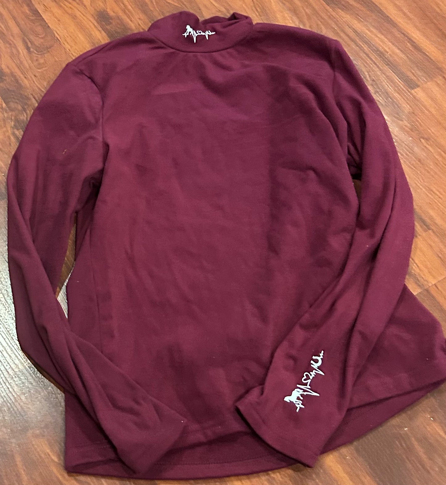 Burgundy polo neck fleece. Marked XL fits like a large.