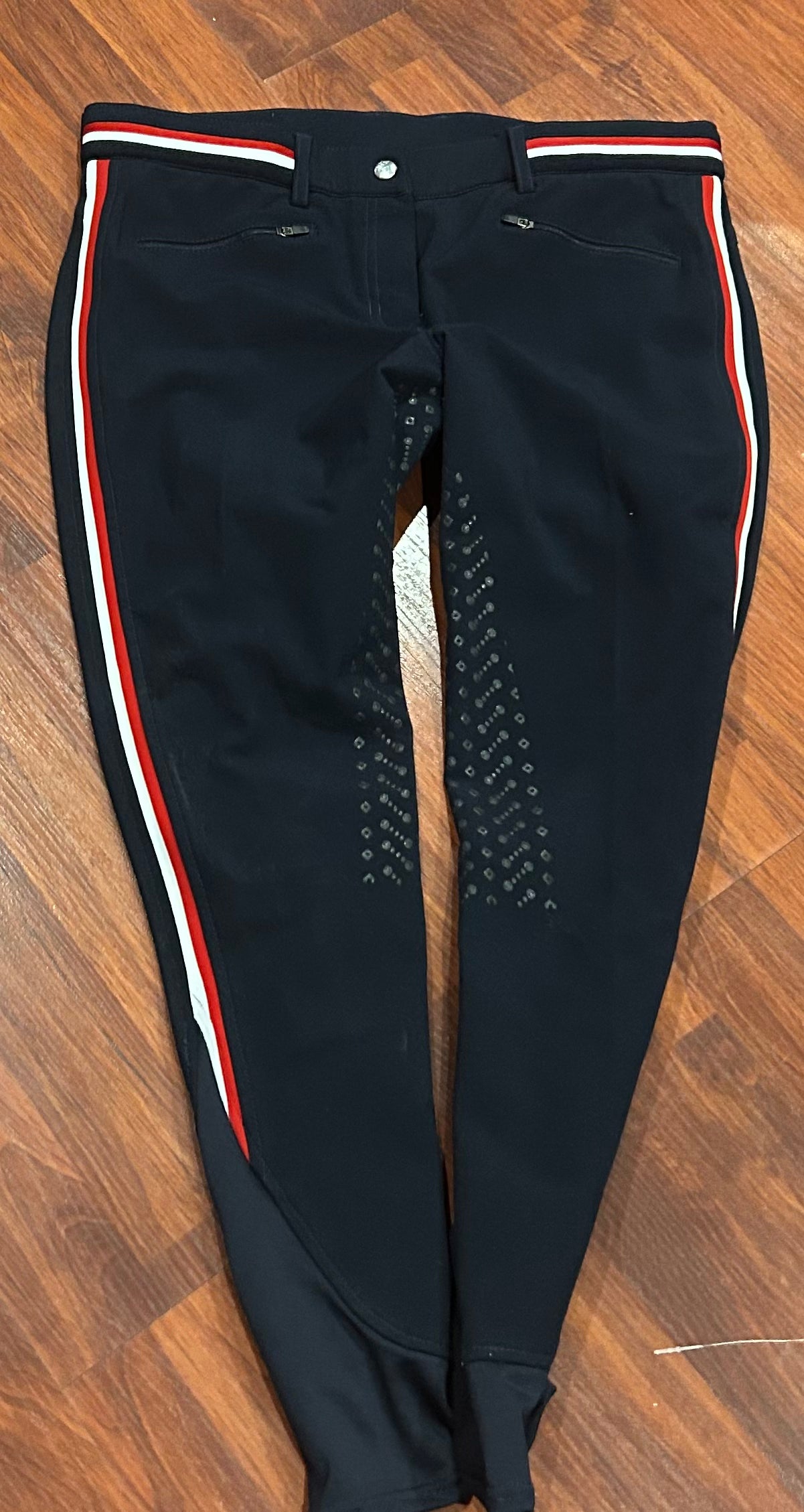 Euro star size 32 (44) navy with red/white striping full seat breeches