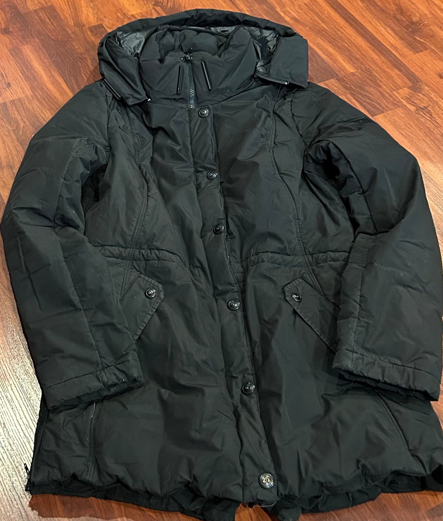 Pikeur small black winter jacket. Very warm, zippers up sides. Removable hood
