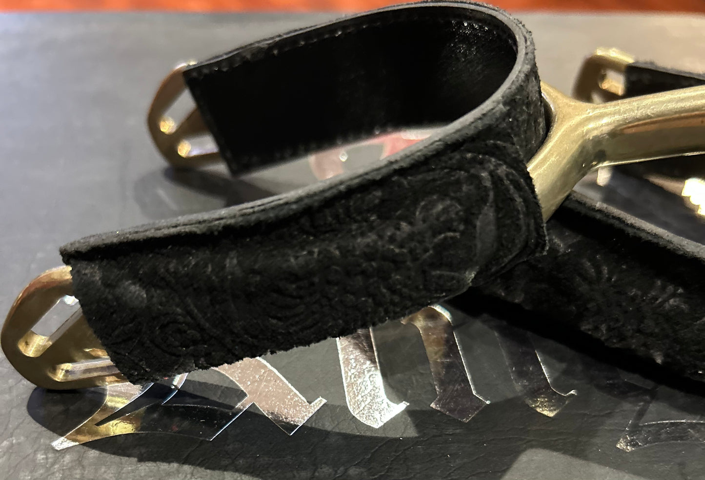 Kingsley spur guards black velvet. Brand new.