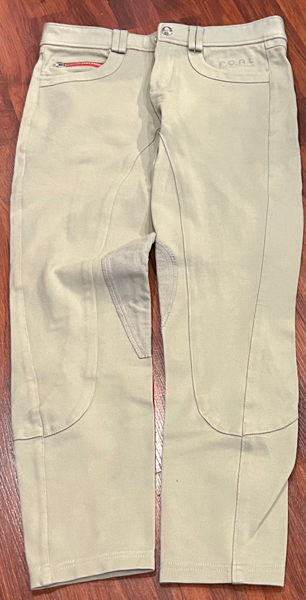 FOAL size 28 tan knee patch breeches