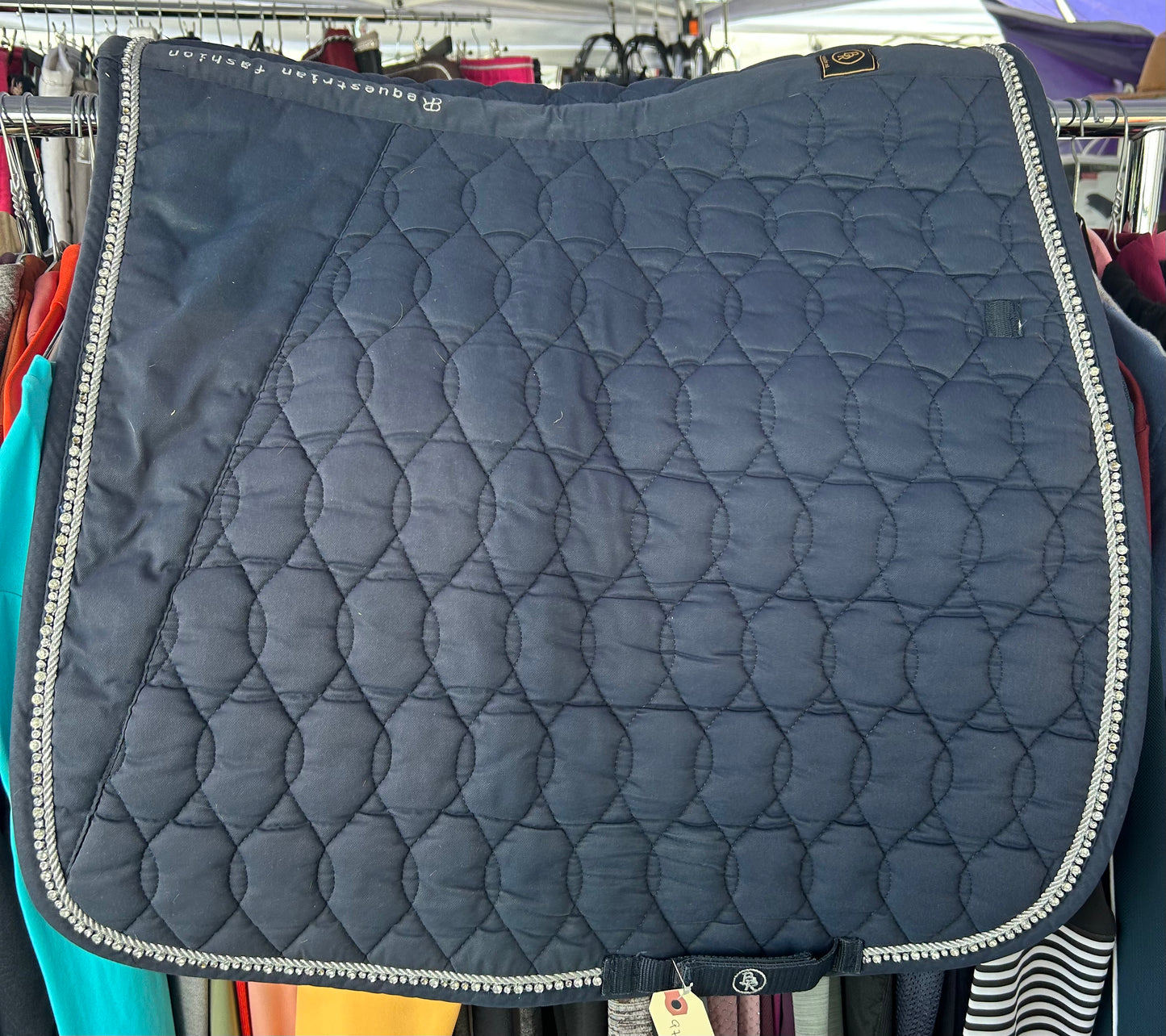 BR navy with silver trim dressage pad