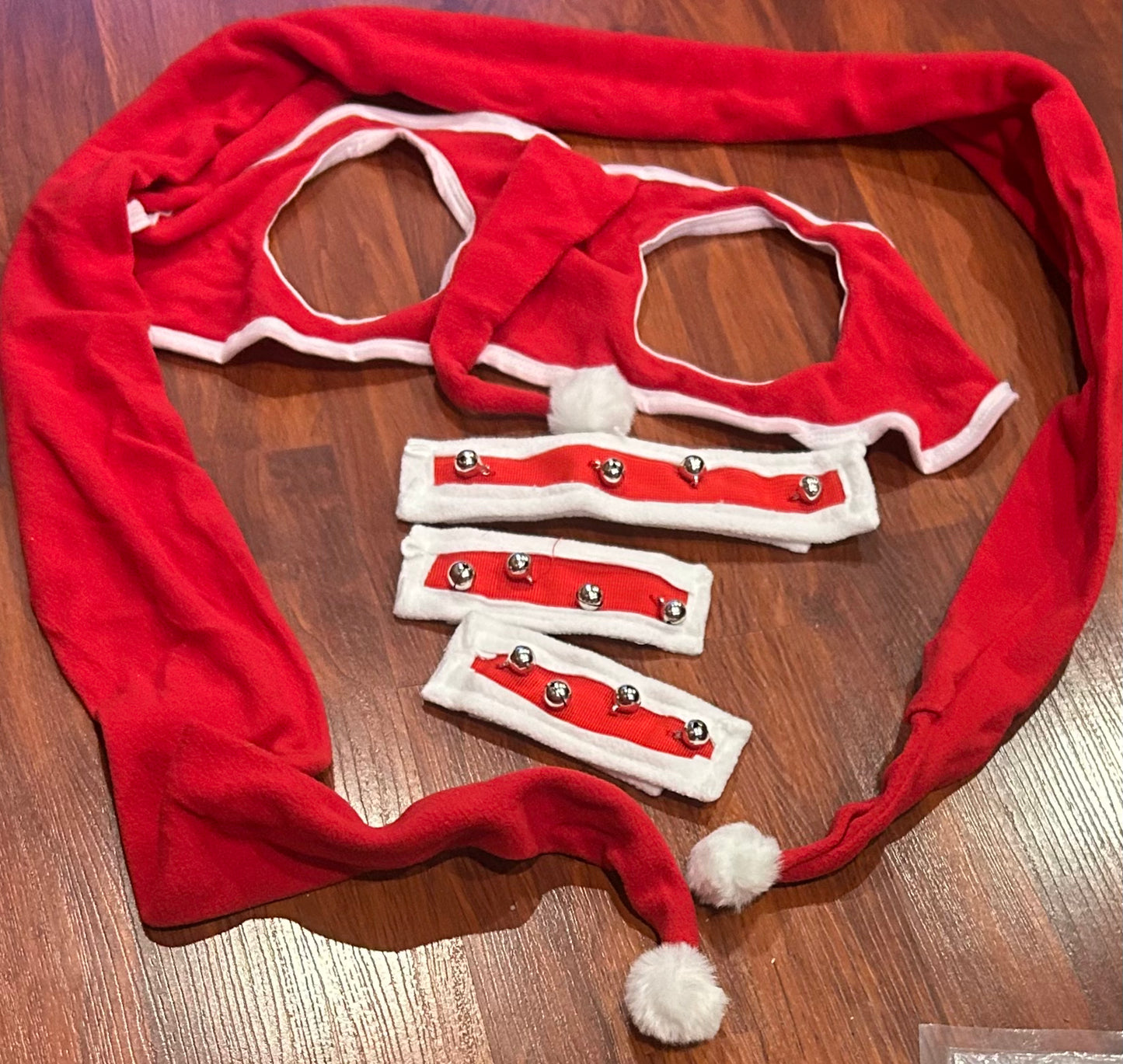 Christmas horse items. Halter/ bridle bells, hat and scarf
