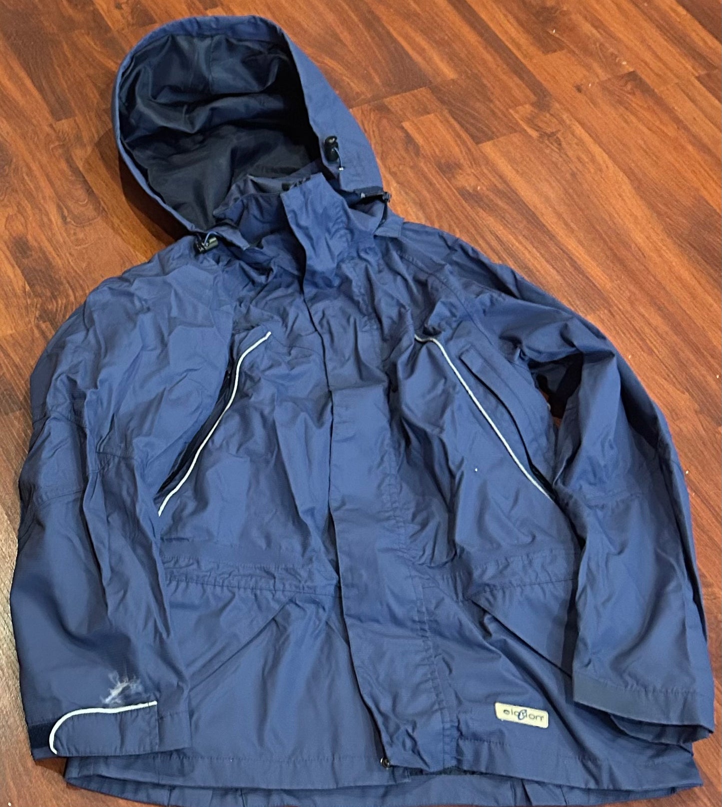 Elation XXS blue jacket with removable, stow away hood
