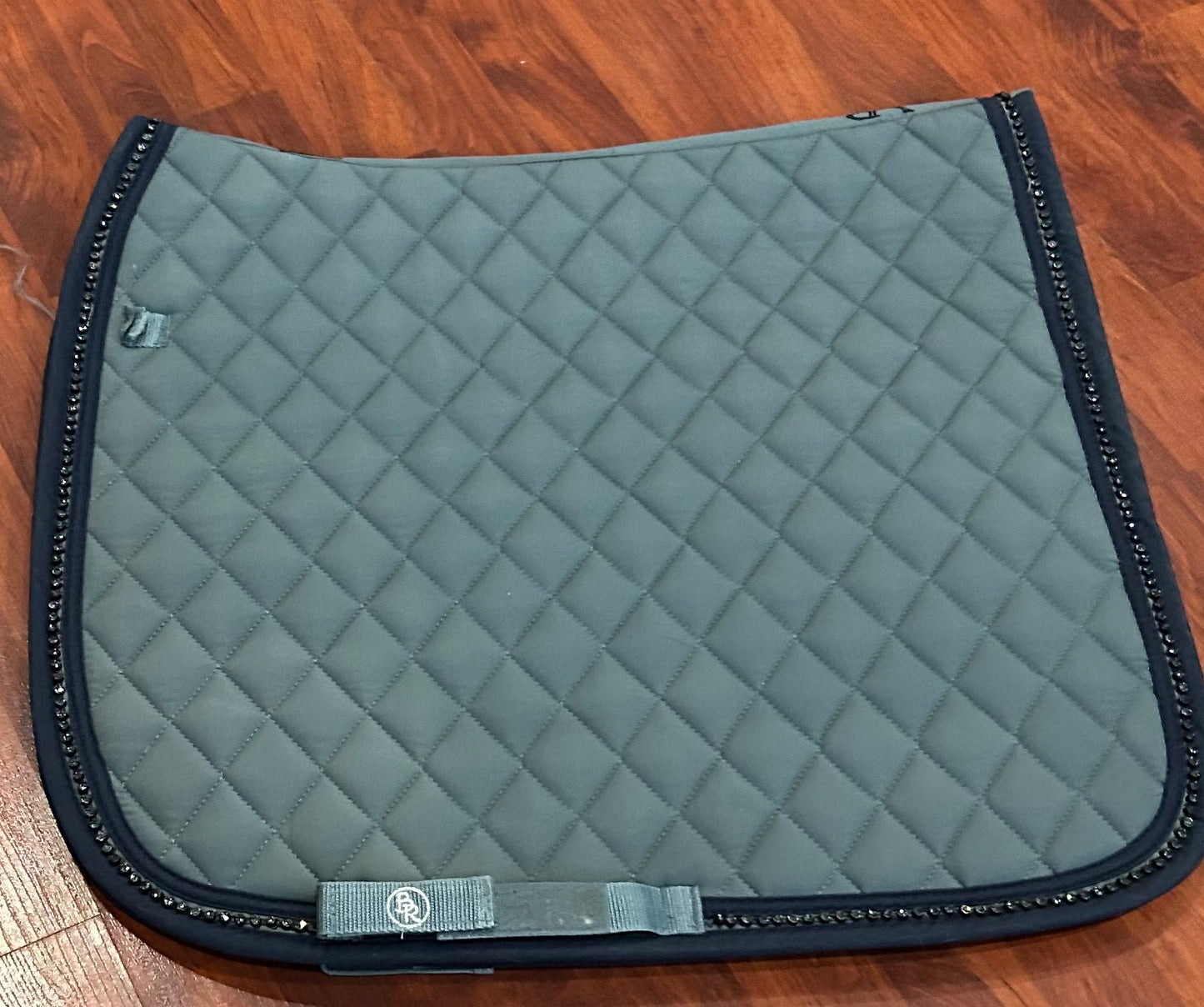 BR green with navy bling trim dressage pad