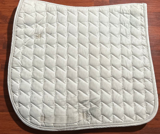 White quilted dressage pad