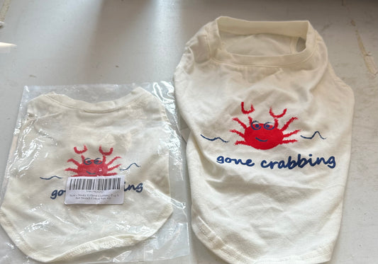 Gone crabbing dog shirt