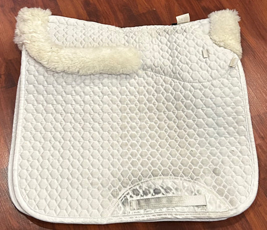 BR white sheepskin dressage pad