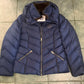BB Sports puffy jacket with hidden zipper hood navy L