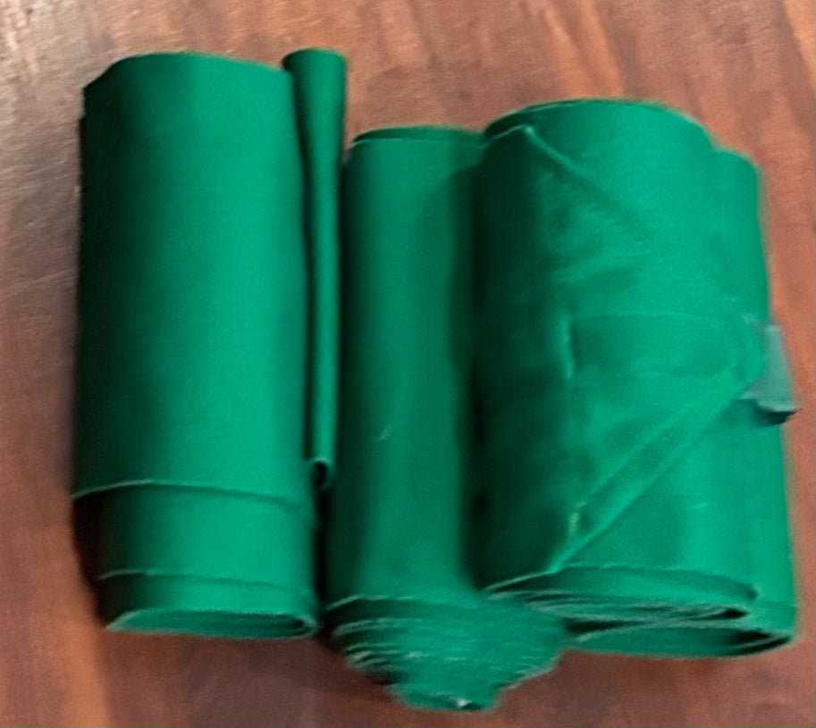 Green standing wraps (4). Have been shortened