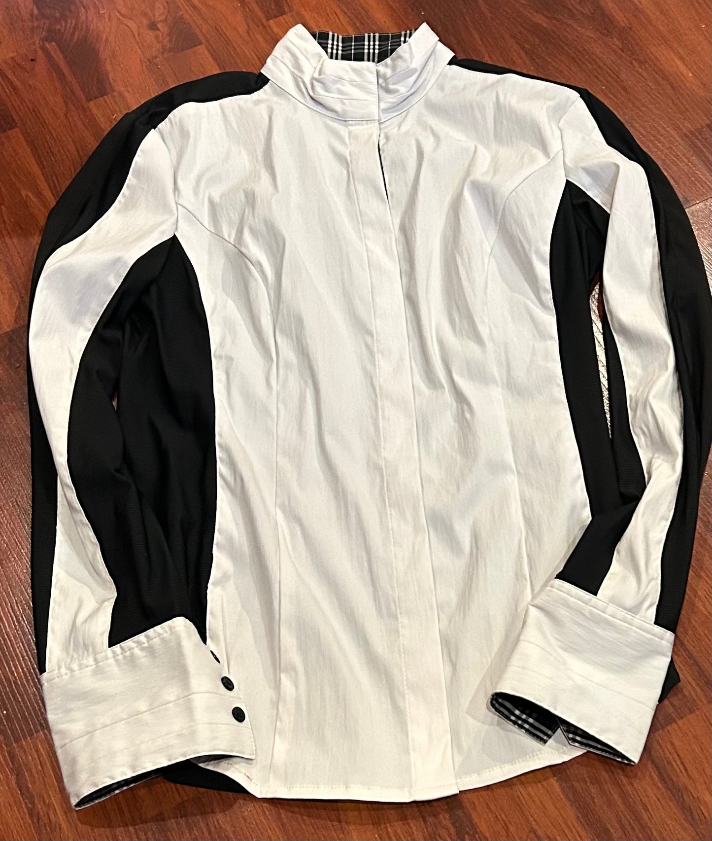 Asmar medium white/black long sleeve show shirt