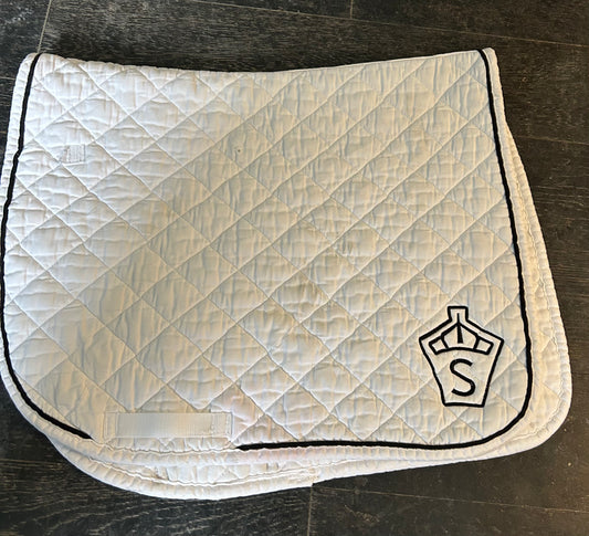 Jacks Swedish warmblood white saddle pad dressage