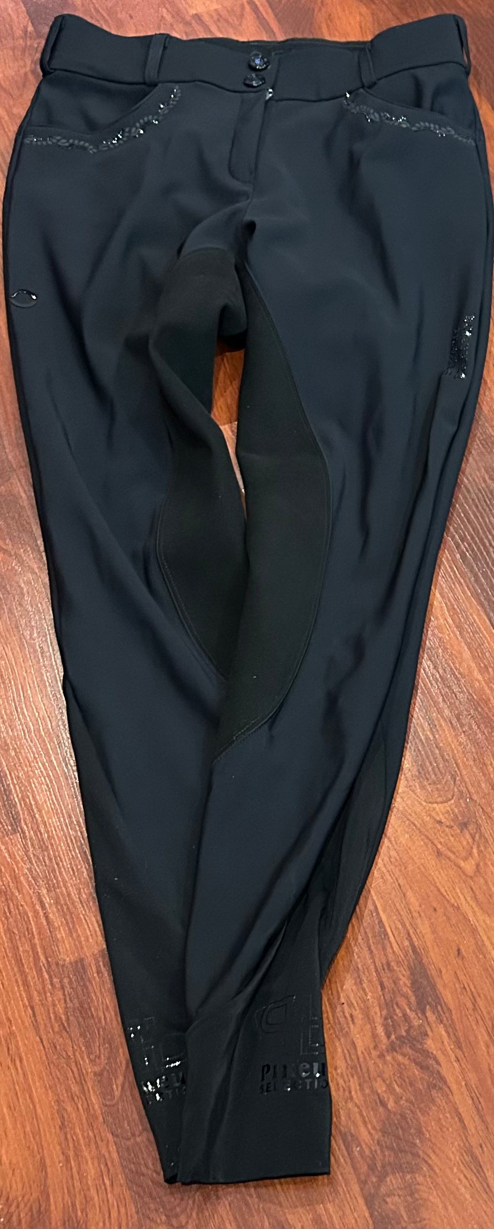 Pikeur Ceelina size 24 (36) faux suede black full seat breeches.
