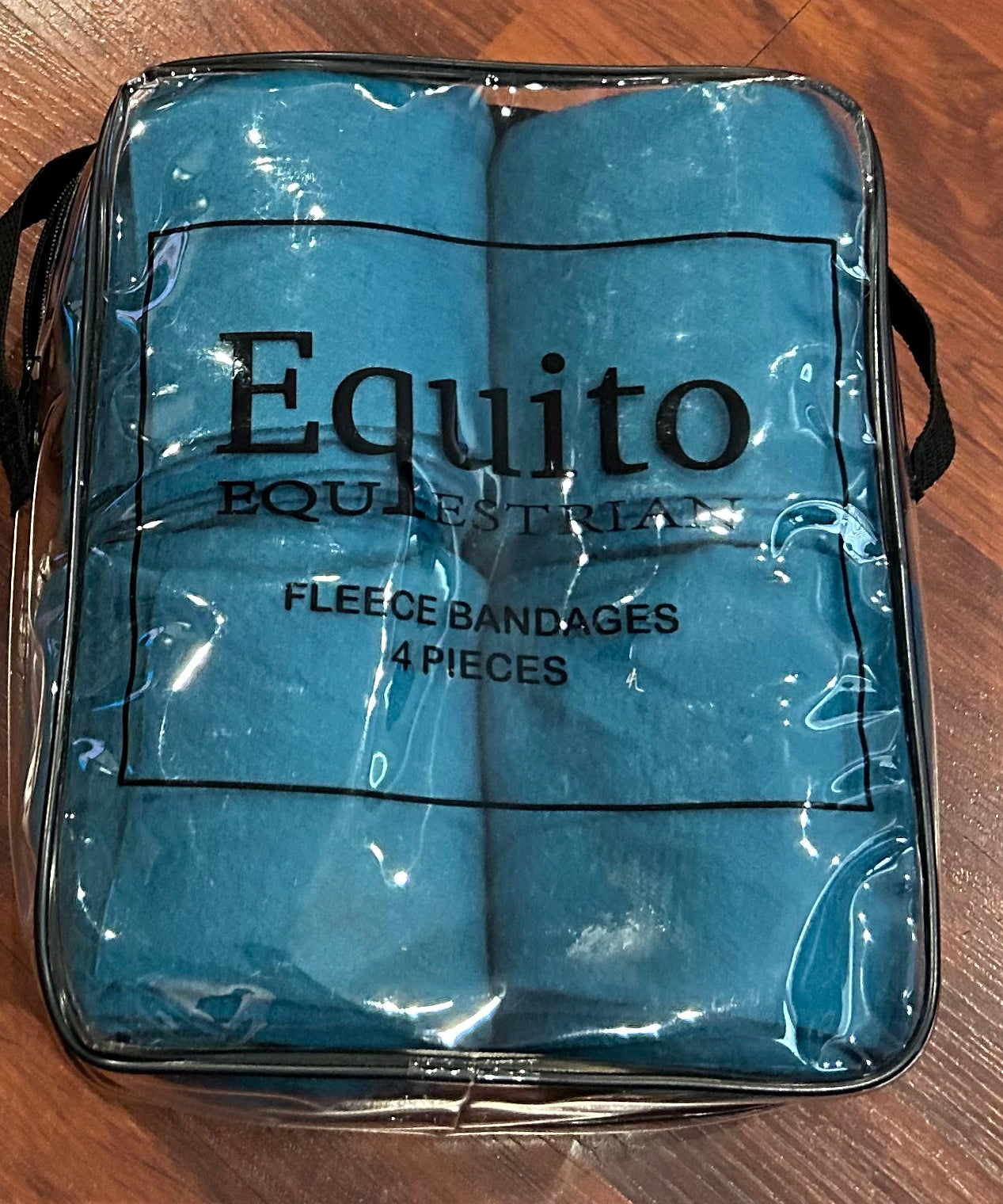 Equito blue dressage pad with matching polo wraps.