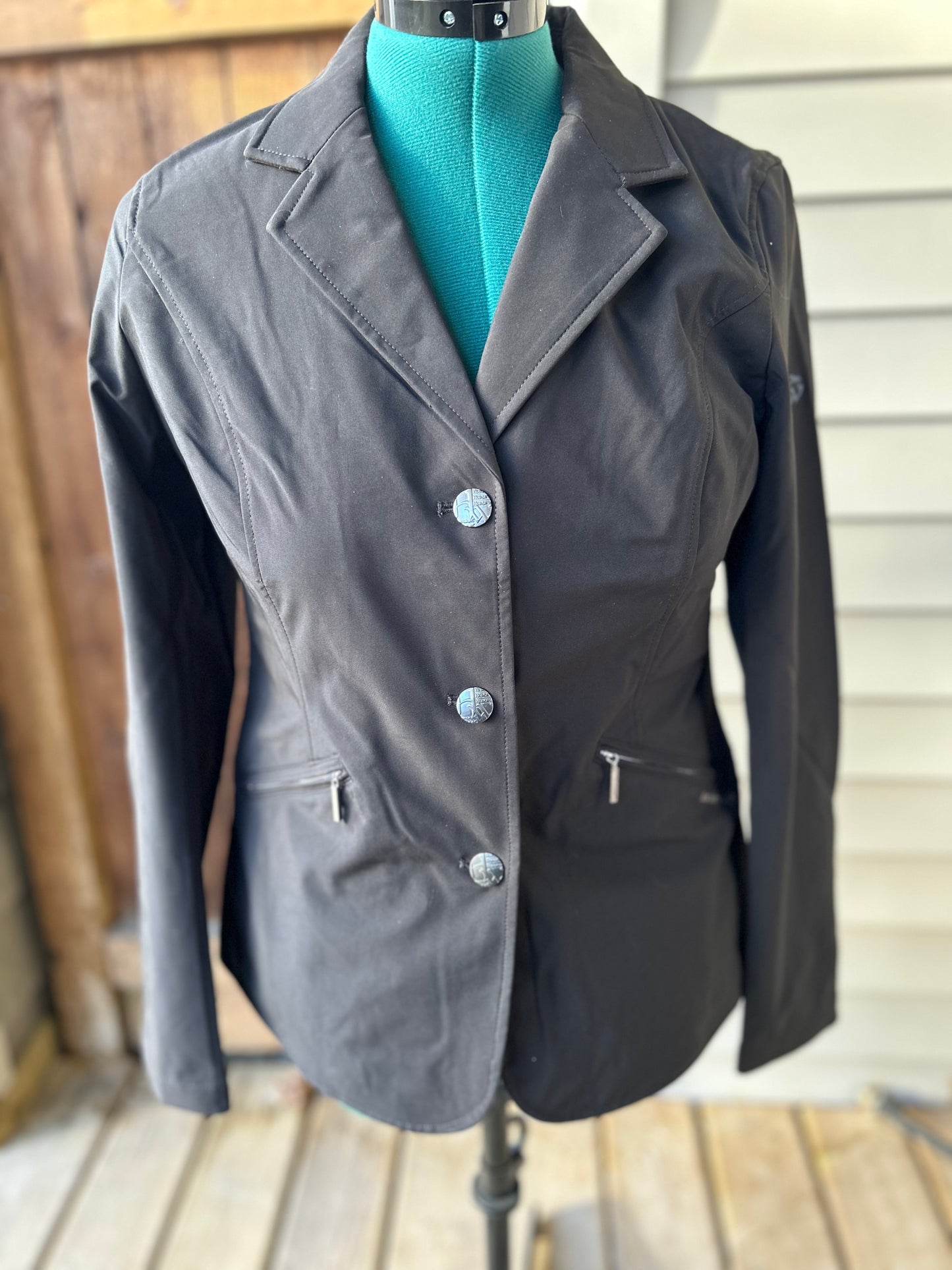 Large Horseware ladies black competition jacket.