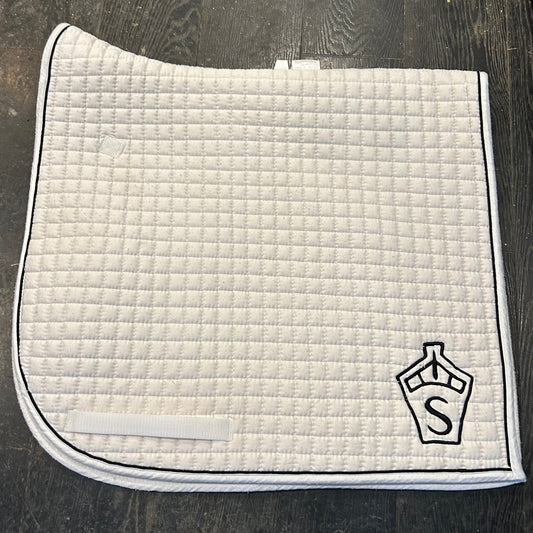 PRI Swedish warmblood white saddle pad dressage