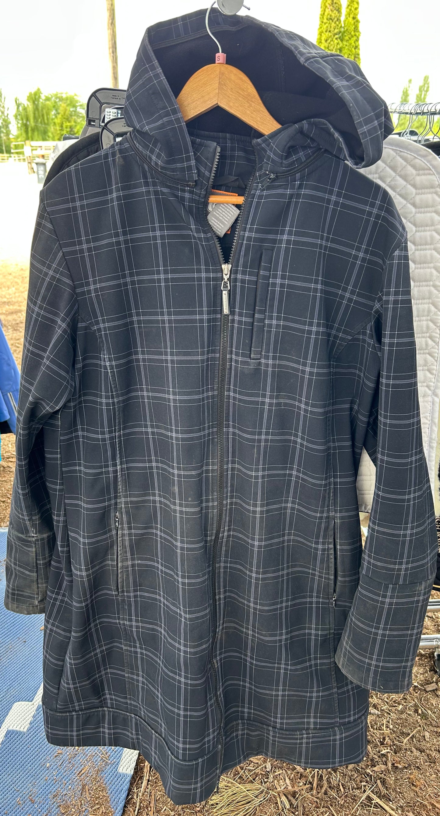 Asmar 2XL rain rider grey plaid jacket