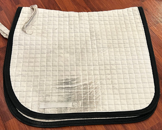 Can pro white dressage pad with black trim