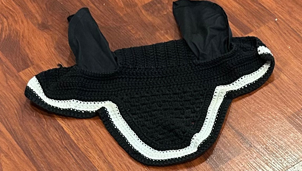 Black with white fly bonnet