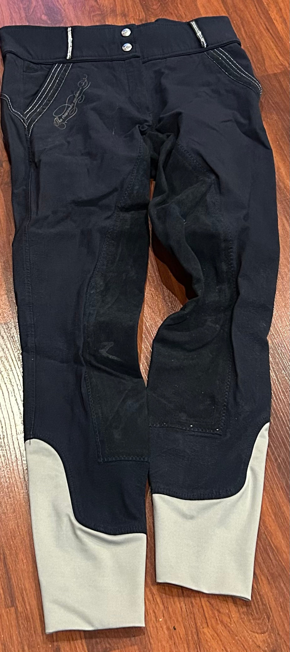 Horze size 28 navy with bling full seat breeches. Some damage to bling