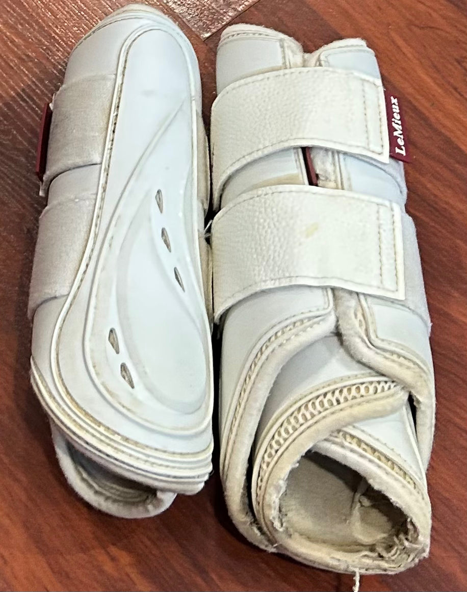 Lemieux med & Large white tendon boots. Worn but usable