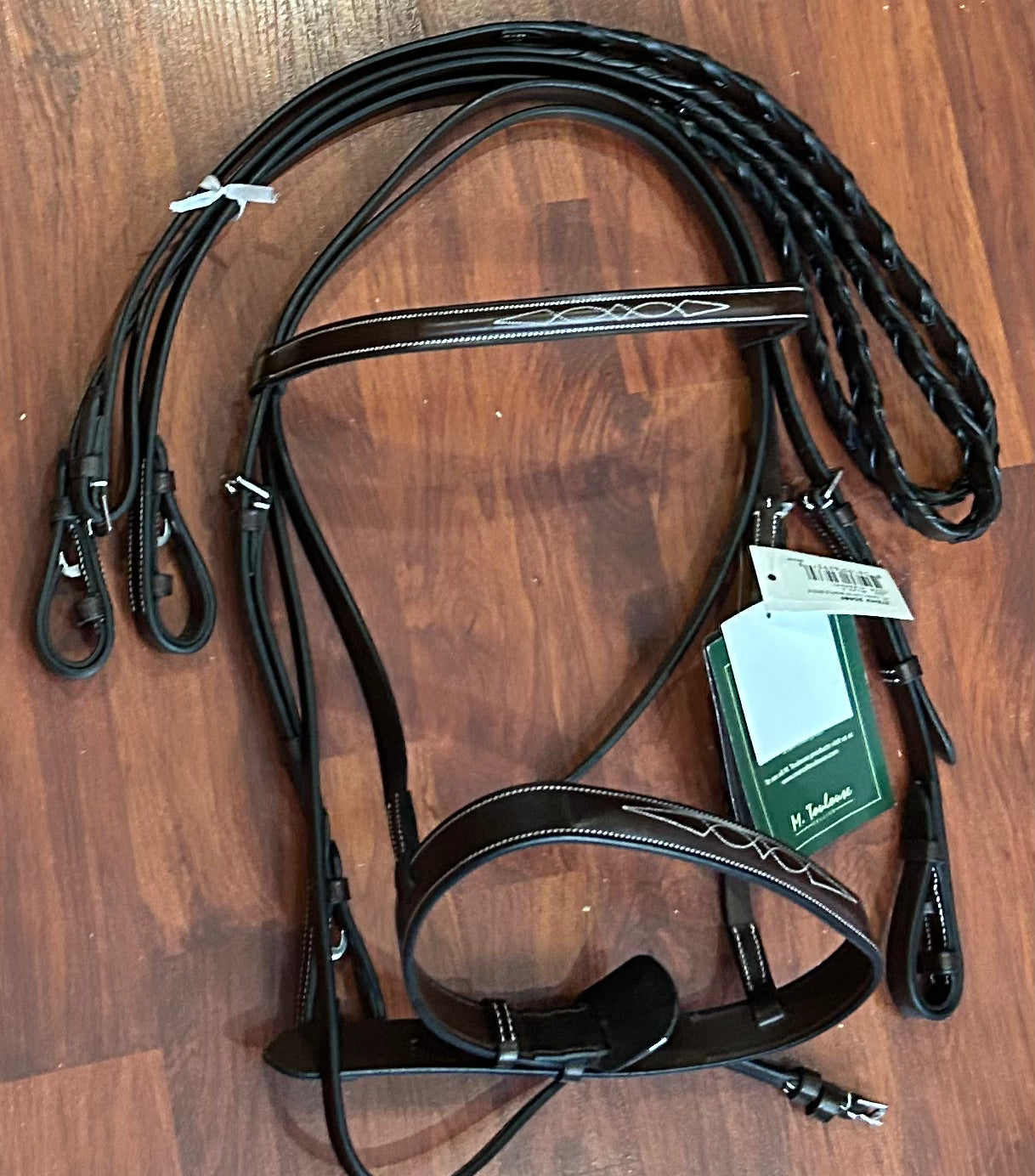 M. Toulouse Handy Hunter Snaffle Bridle. Full size chocolate
