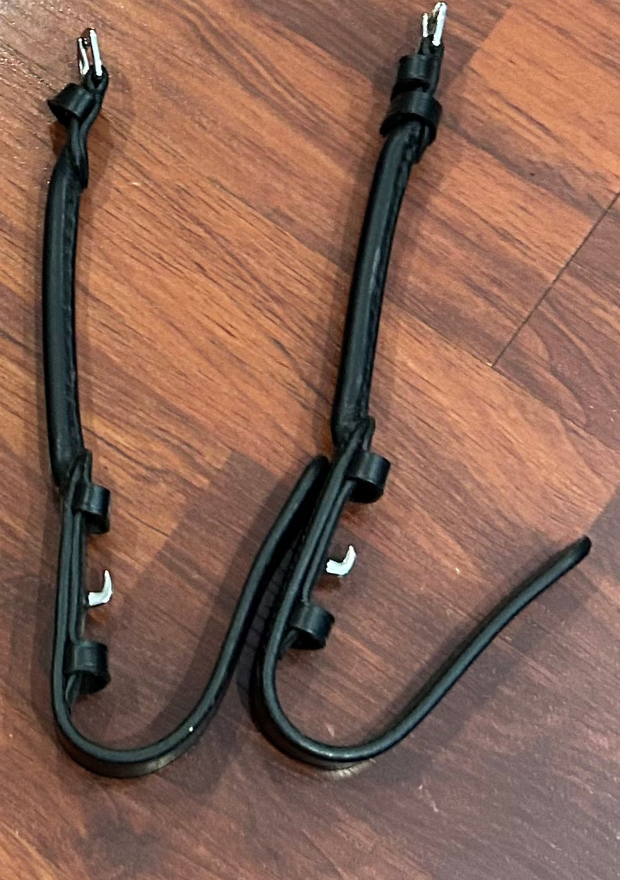 Rolled black check pieces 8.5” length. 3/4” buckle