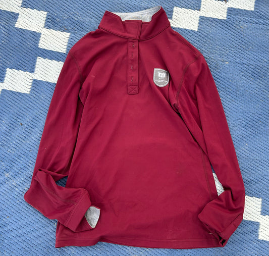 Asmar XSmall burgundy long sleeve shirt. Stained