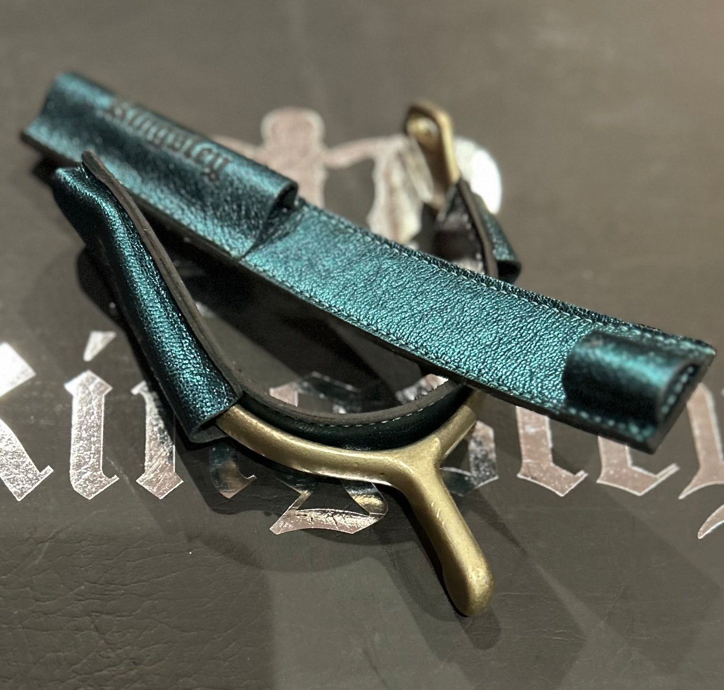 Kingsley spur guards sparkly turquoise. Brand new.