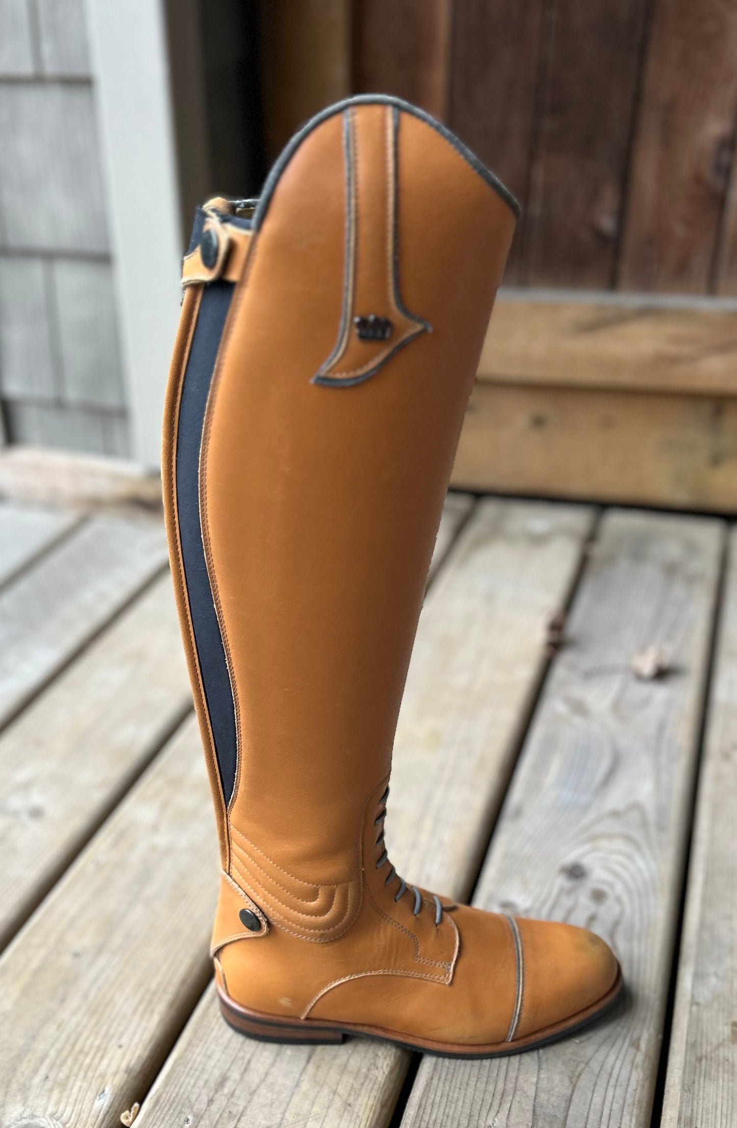 Size 36 Kingsley Olbia 02 medium Alta -S. New. 14” calf with panel. 19” tall