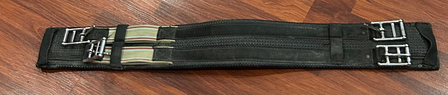 22” neoprene girth. Elastic one side