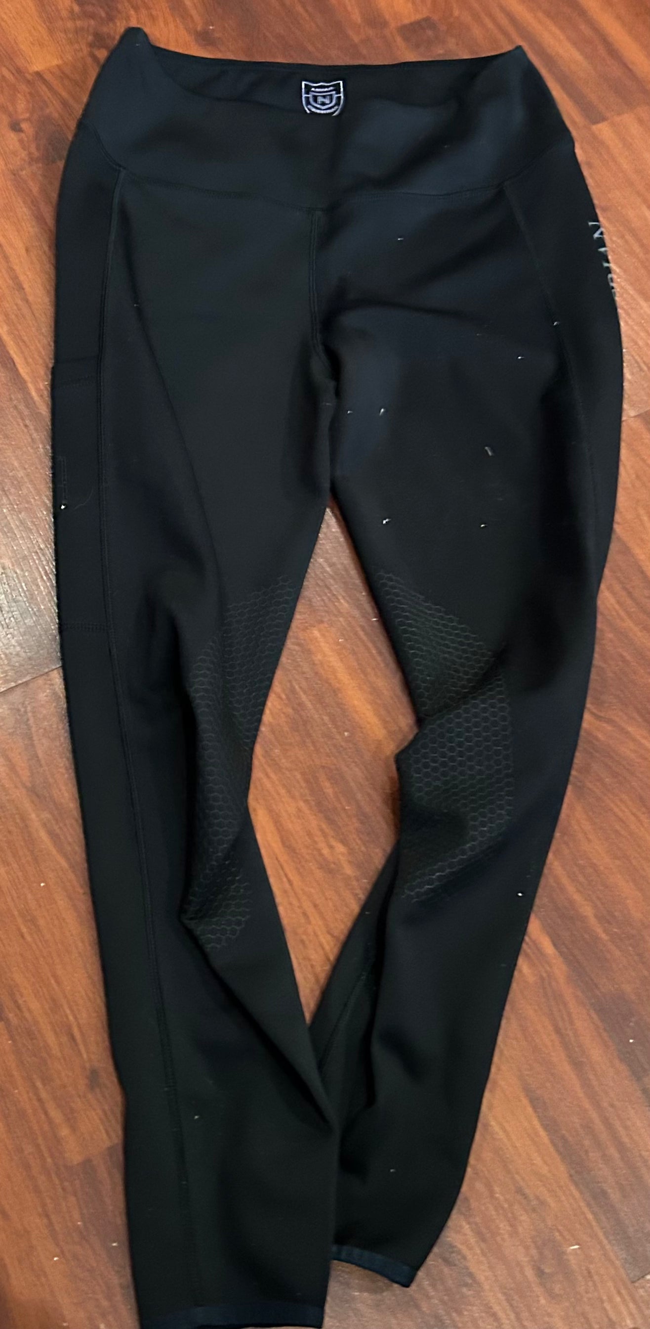 Asmar XL black pull on knee patch riding tights