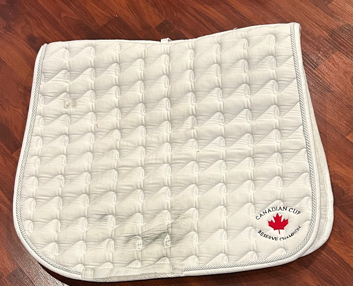 Century white quilted full size pad with embroidery