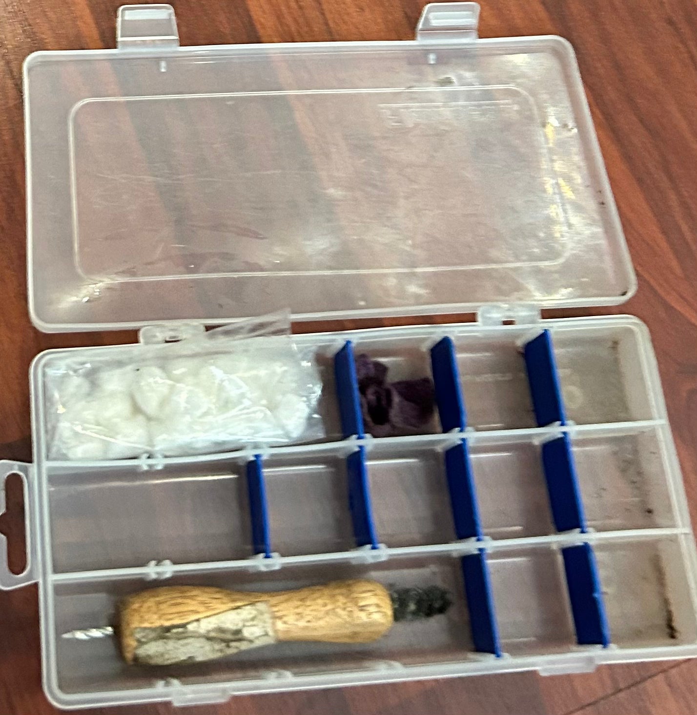 Stud box with cleaner tool and cotton hole savers