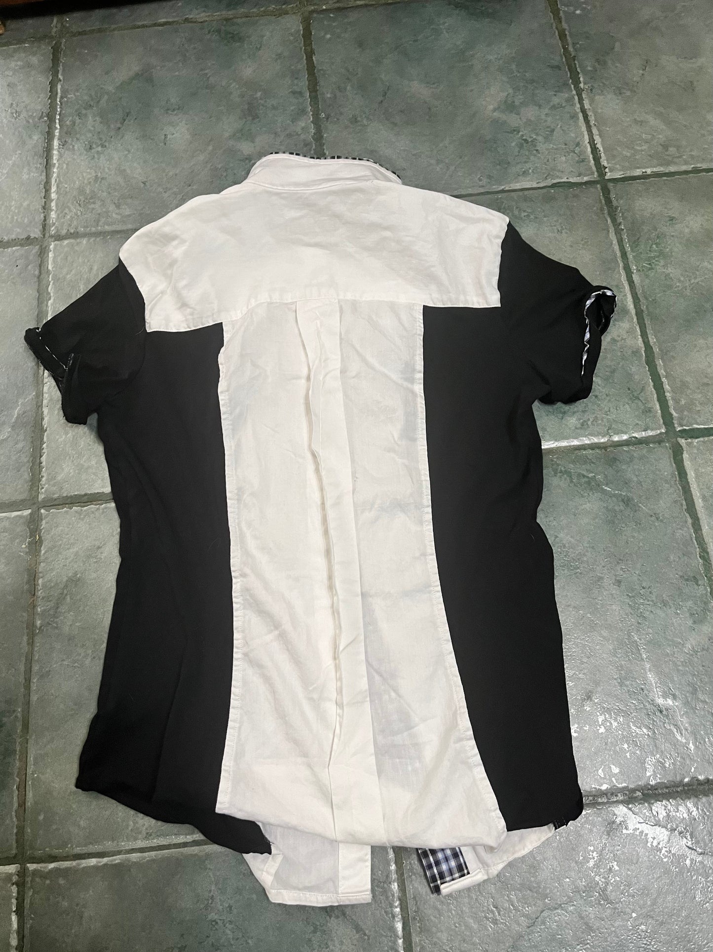ieFash short sleeved shirt black and white XL